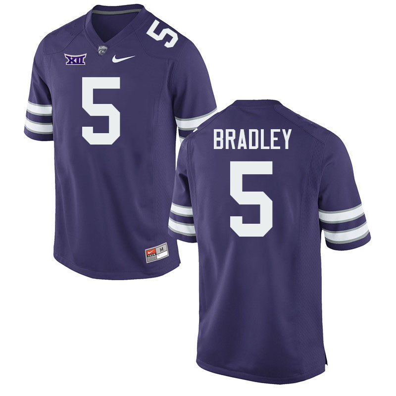 Jerand Bradley Kansas State Jersey,Kansas State Wildcats #5 Jerand Bradley Football Jersey-Purple
